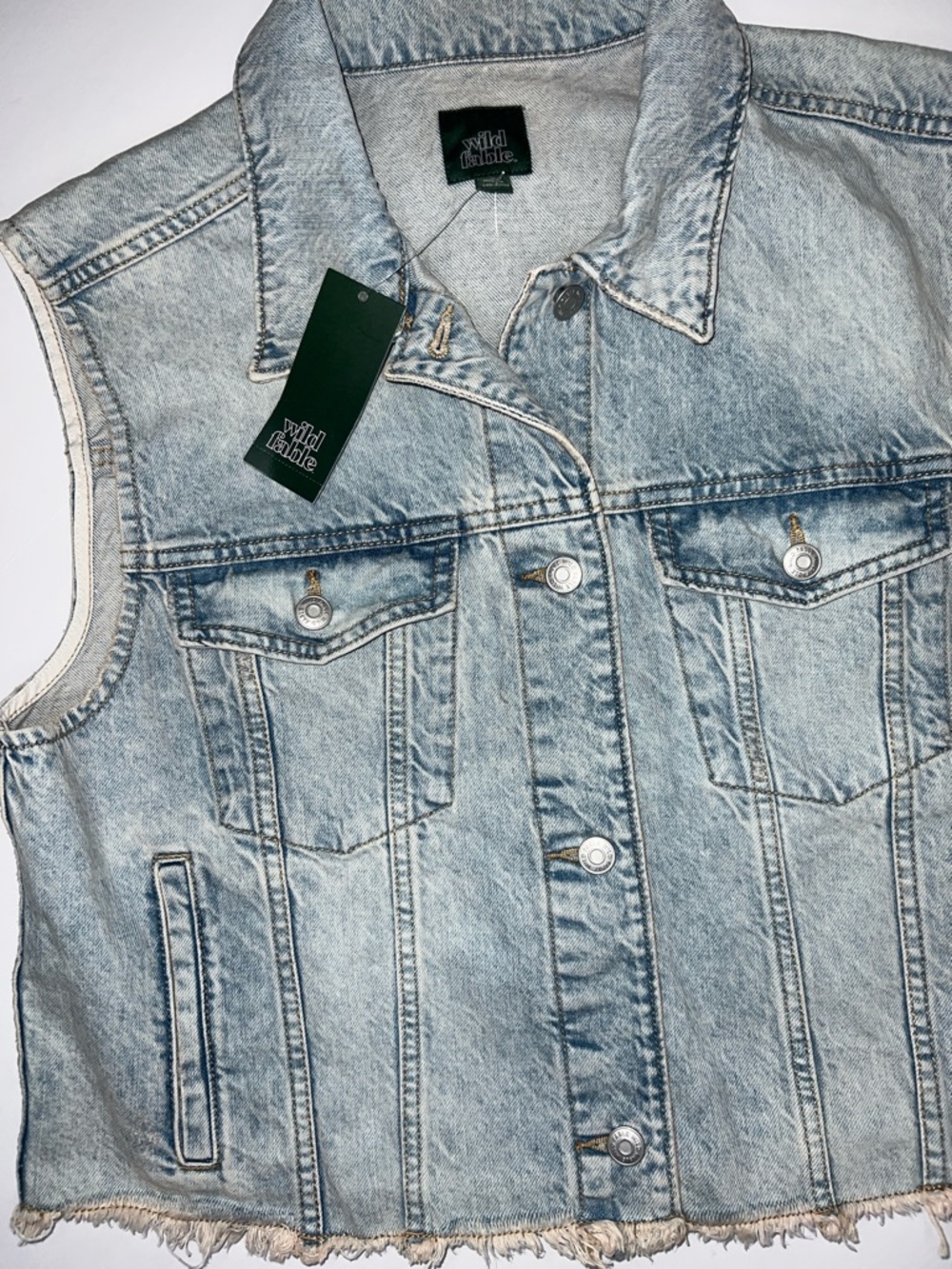 Wild Fable Light Blue Denim Vest size M - Picture 3 of 8